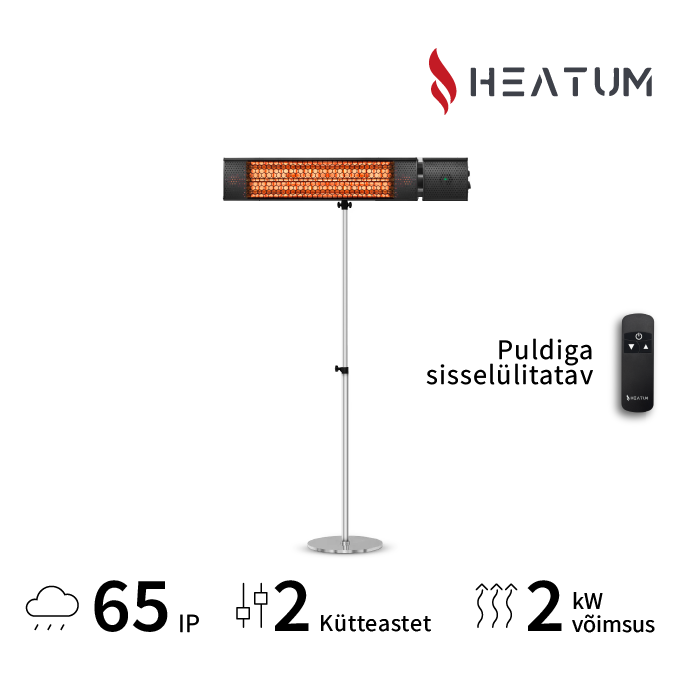 Ühel jalal seisev infrapuna soojuskiirgur Heatum H2000R URBAN Black