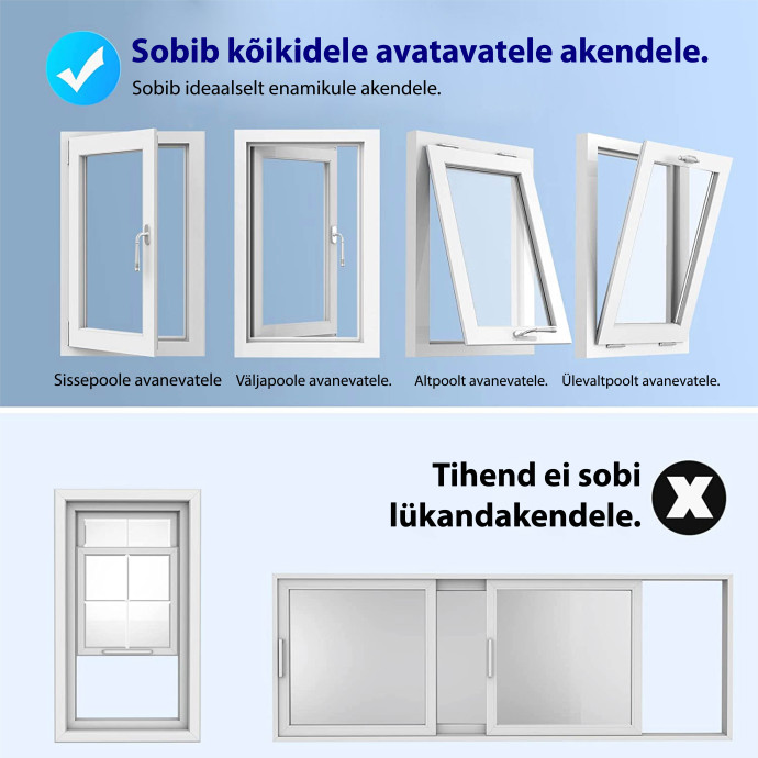 Aknatihend Adolus (400 cm) mobiilse konditsioneeri jaoks 3