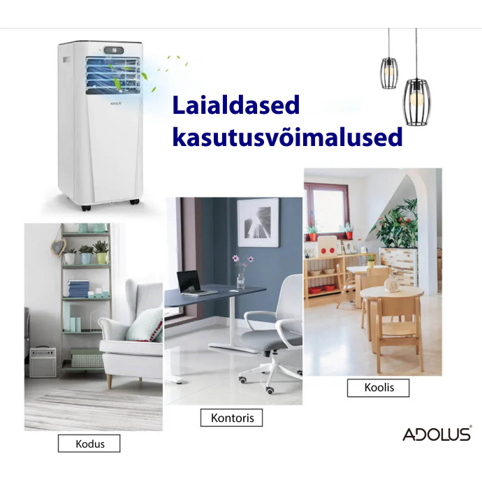 ADOLUS ARCTIC A2600H mobiilne konditsioneer küttefunktsiooni ning aknatihendiga