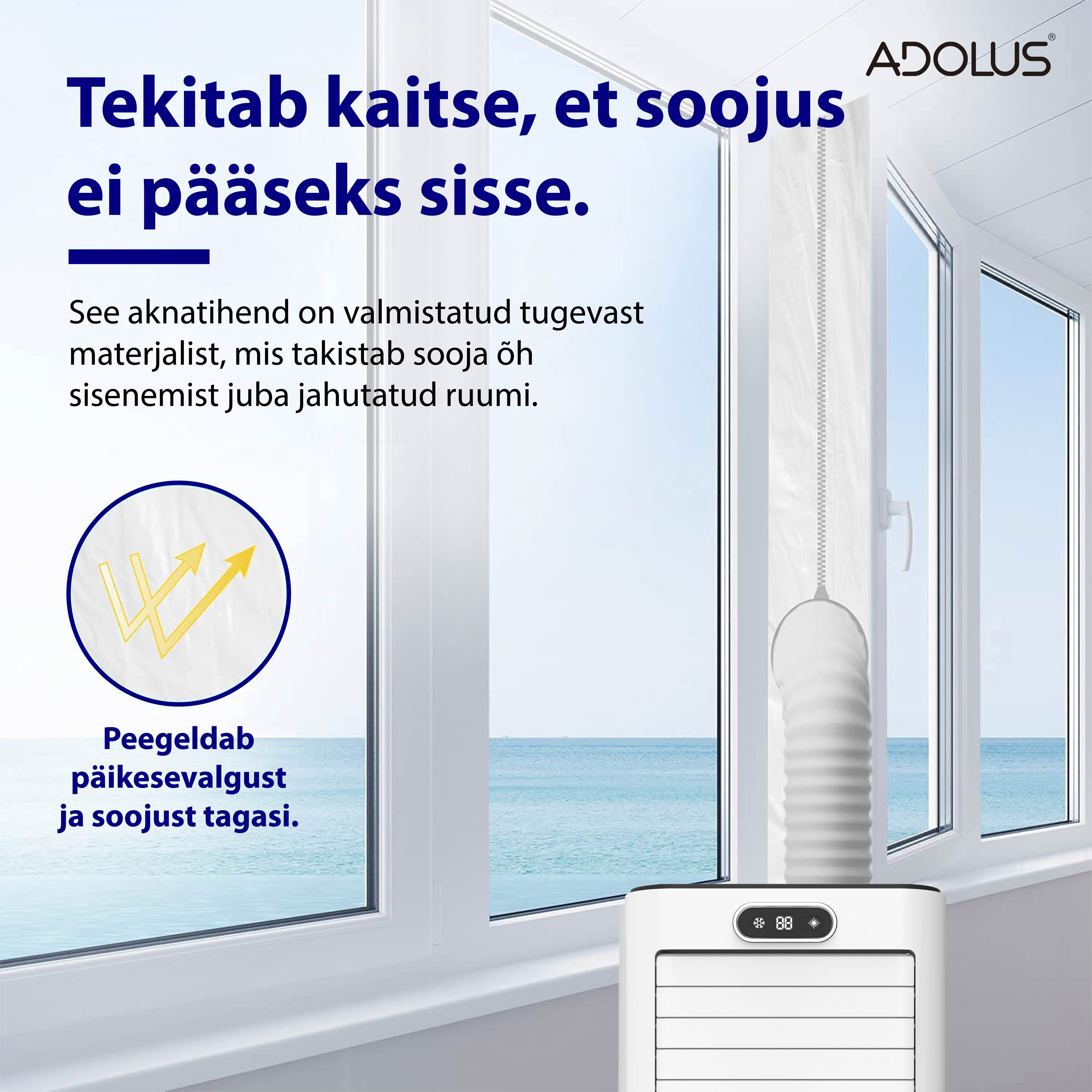 ADOLUS ARCTIC A2050 mobiilne õhukonditsioneer koos aknatihendiga