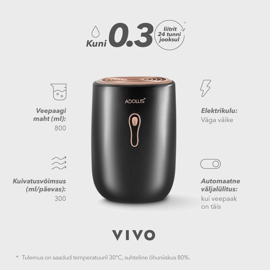 Õhukuivati Adolus VIVO 22W, 800ml