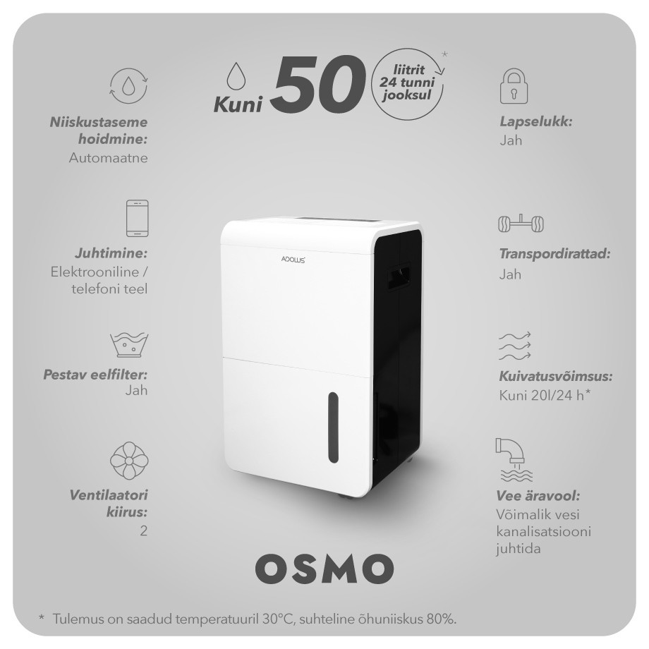 Õhukuivati Adolus OSMO 750W, 8l