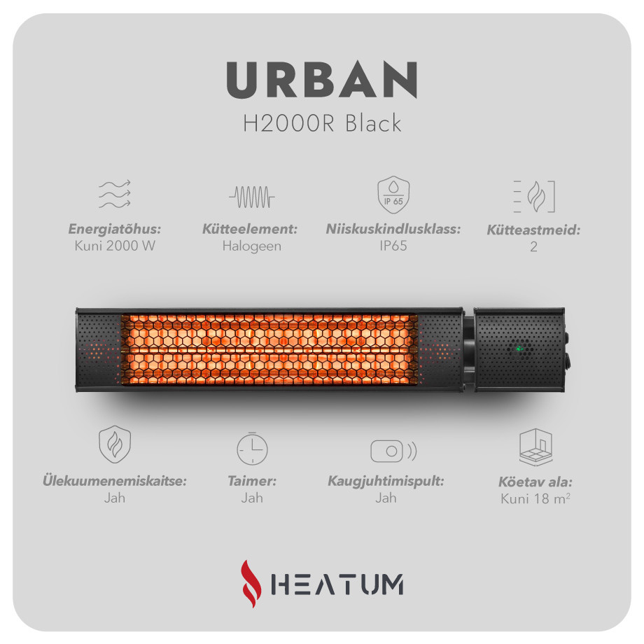 Infrapuna soojuskiirgur Heatum H2000R URBAN BLACK