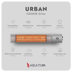 Ühel jalal seisev infrapuna soojuskiirgur Heatum H2000R URBAN SILVER2