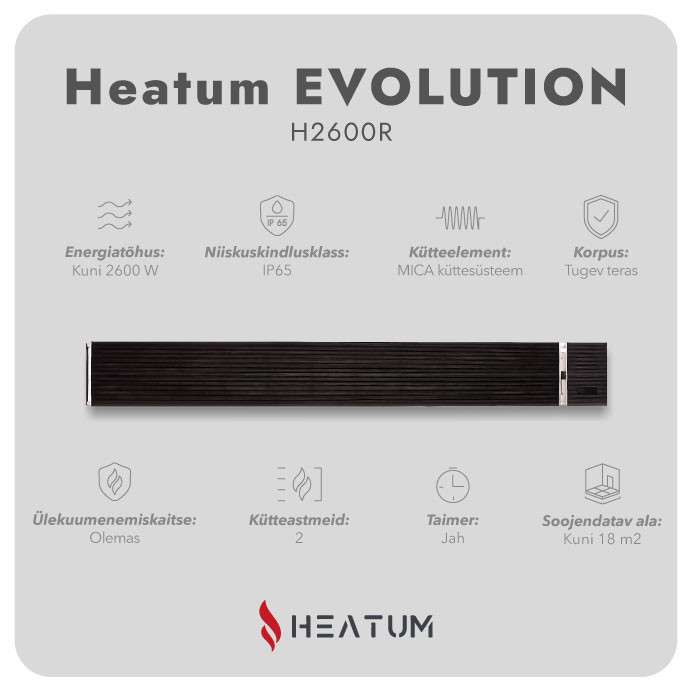 Infrapuna soojuskiirgur Heatum H2600R EVOLUTION