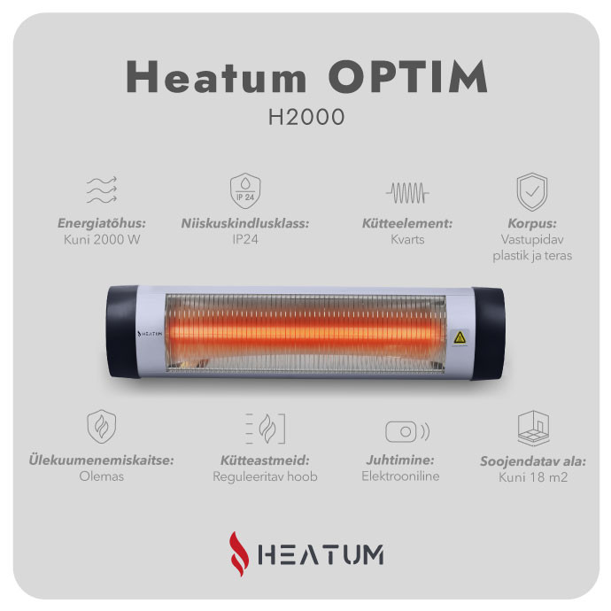 Infrapuna soojuskiirgur Heatum H2000 OPTIM