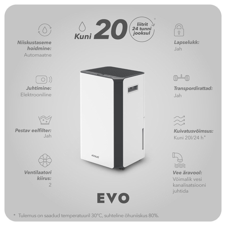 Õhukuivati Adolus EVO 330W, 4.3l