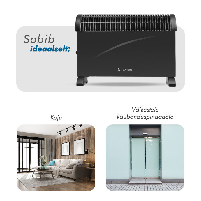 Konvektsioonkütteseade (elektriradiaator) Heatum THERMA H2000 Must