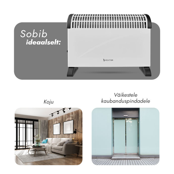 Konvektsioonkütteseade (elektriradiaator) Heatum THERMA H2000 valge