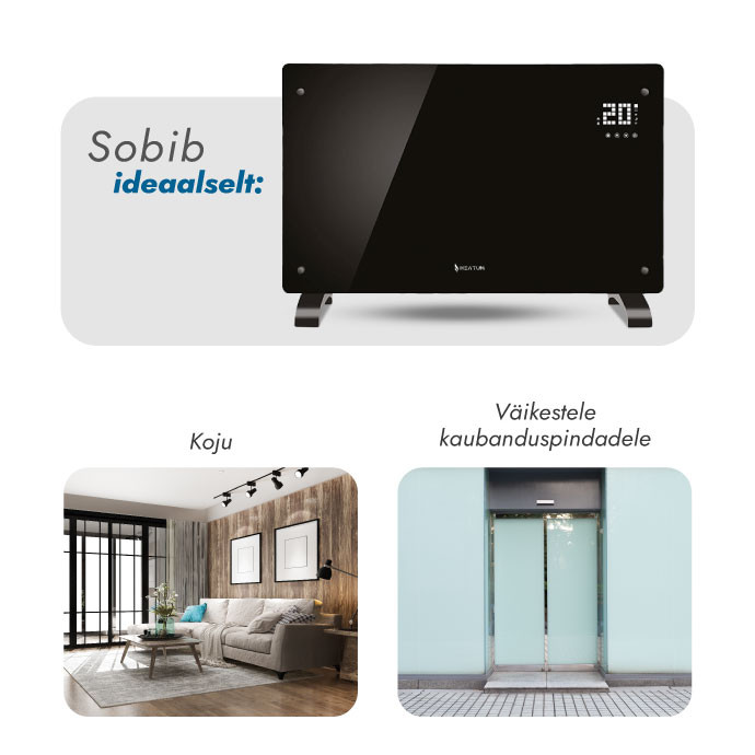 Konvektsioonkütteseade (elektriradiaator) Heatum REVO H2000R Must
