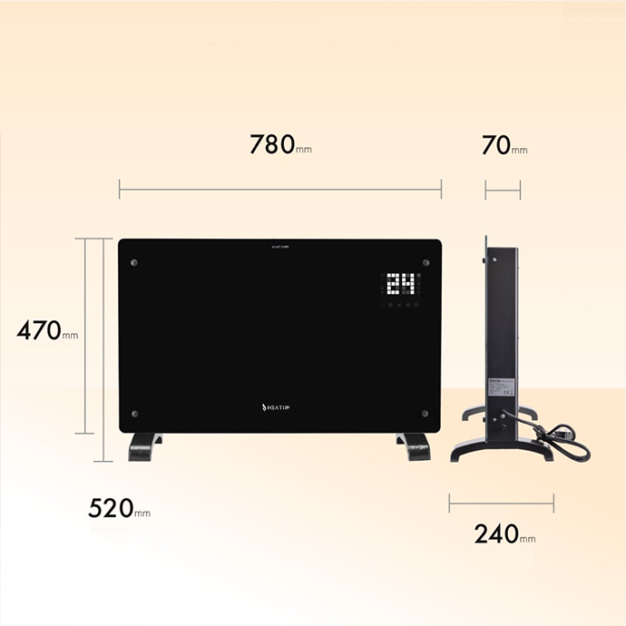 Konvektsioonkütteseade (elektriradiaator) Heatum REVO H2000R Must