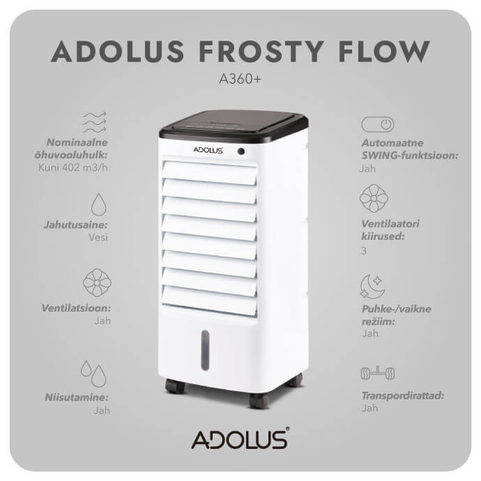 Mobiilne õhujahuti ADOLUS FROSTY FLOW A360+ ( 2 tk.) 2