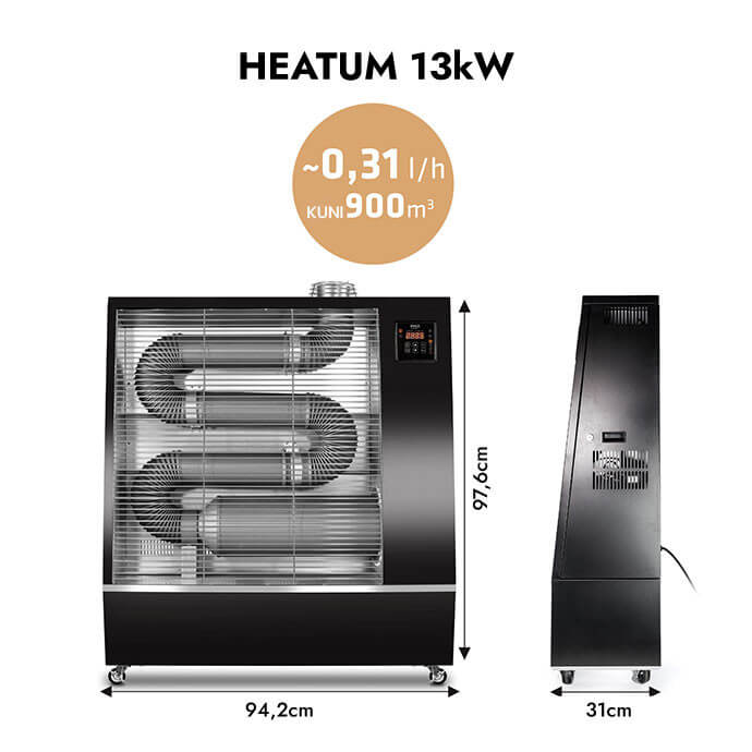 Diisliga infrapuna soojuskiirgur HEATUM 13 kW koos WiFi-ga 2