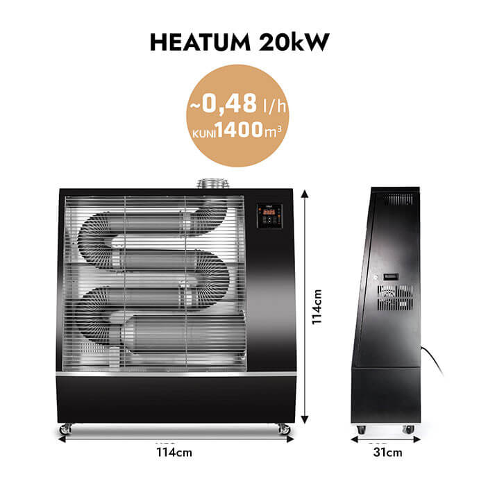 Diisliga infrapuna soojuskiirgur HEATUM 20 kW koos WiFi-ga 2