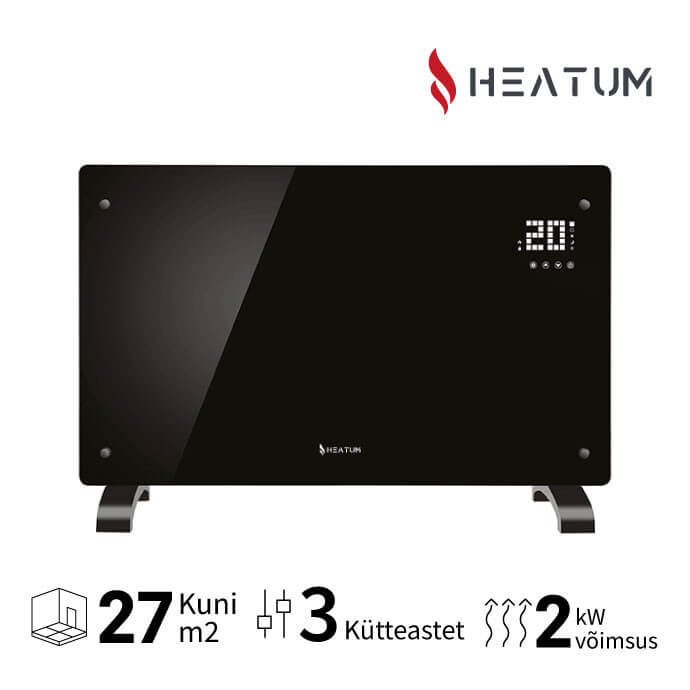 Konvektsioonkütteseade (elektriradiaator) Heatum REVO H2000R Must 1