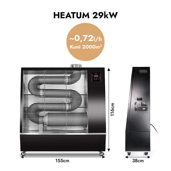 Diisliga infrapuna soojuskiirgur Heatum C290W 29kw koos wifiga 2