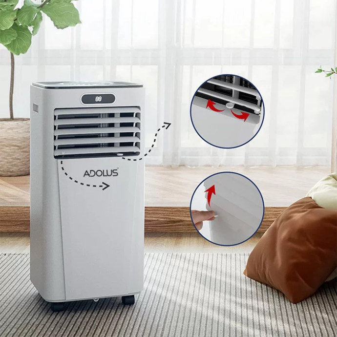 ADOLUS ARCTIC A2600H mobiilne konditsioneer küttefunktsiooni ning aknatihendiga